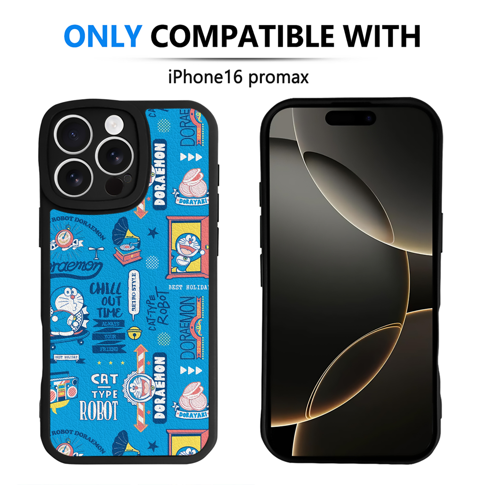 （画像用） ドラえもん Doraemon 【iPhone 16シリーズ対応】シリコンスマホケース（レザー調） 材質：シリコン